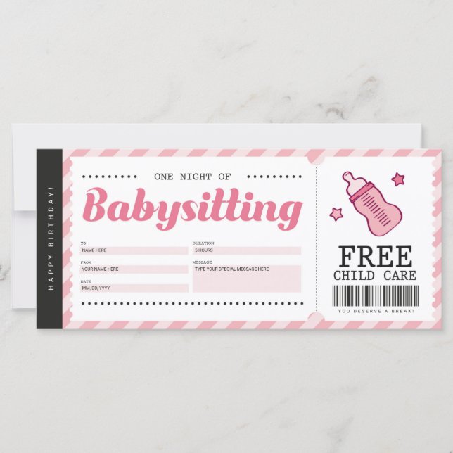 Bébé Pink Coupon Certificat (Devant)