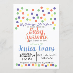Bébé Polka Dot Sprinkle Baby Shower Invitations