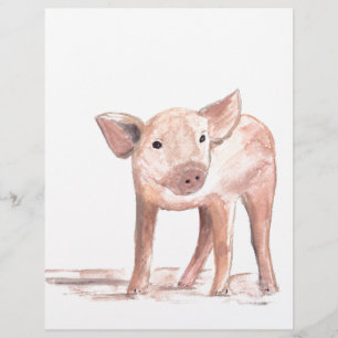 Bébé porcelet cochon aquarelle Ferme Fermier Nurse