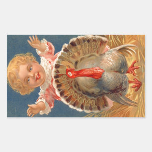 Bébé pourchassant Tom Turquie Sticker Vintage