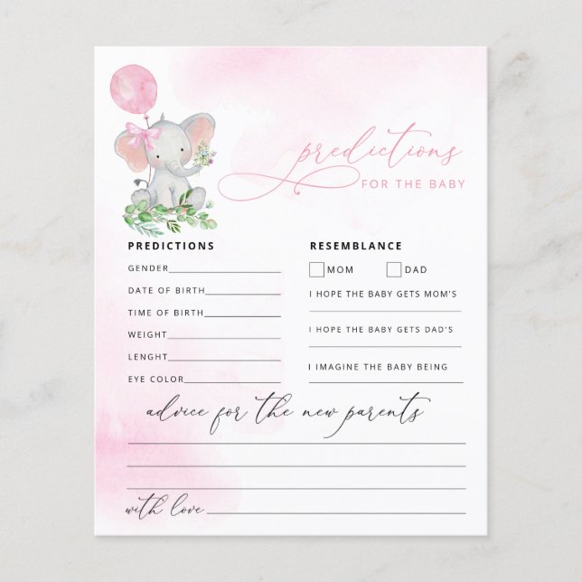 Bébé Prédictions Cute Elephant Douche Jeu (Devant)