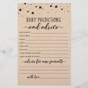 Bébé Prédictions et conseils Baby shower partie