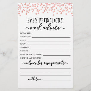 Bébé Prédictions et conseils Baby shower partie