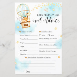 Bébé prédictions et conseils jeu de Baby shower