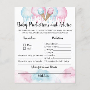 Bébé prédictions et conseils jeu de crème glacée.