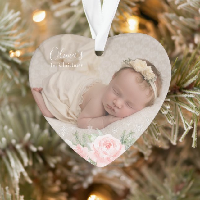 Bébé premier coeur floral de Noël (Arbre)
