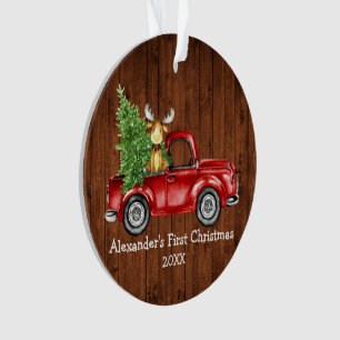 Bébé premier Noël Camion rouge Moose PHOTO RETO