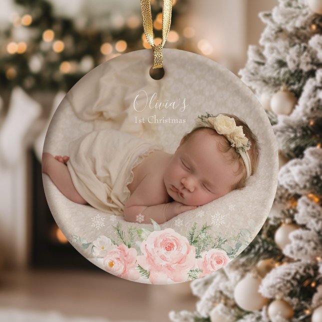 Bébé premier Noël floral (Créateur téléchargé)