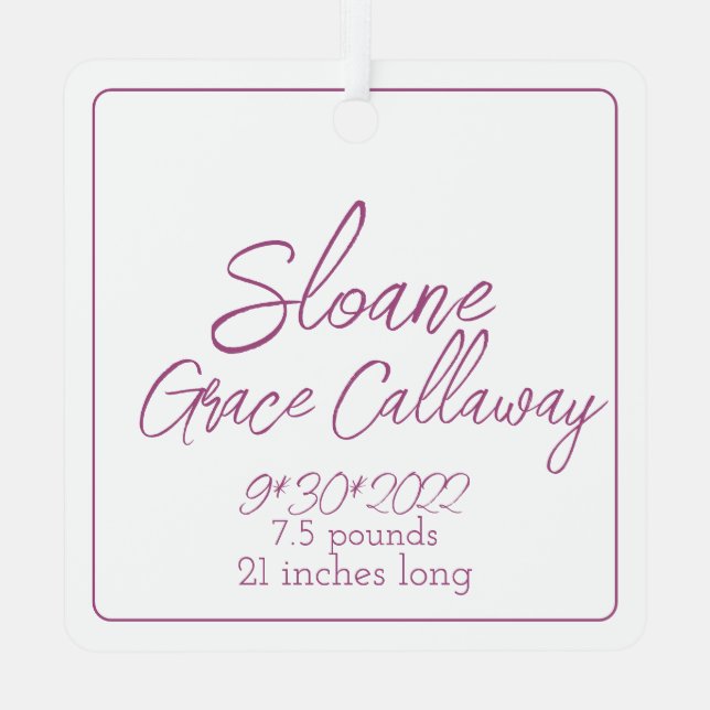 Bébé premier ornement métallique de Noël (Verso)