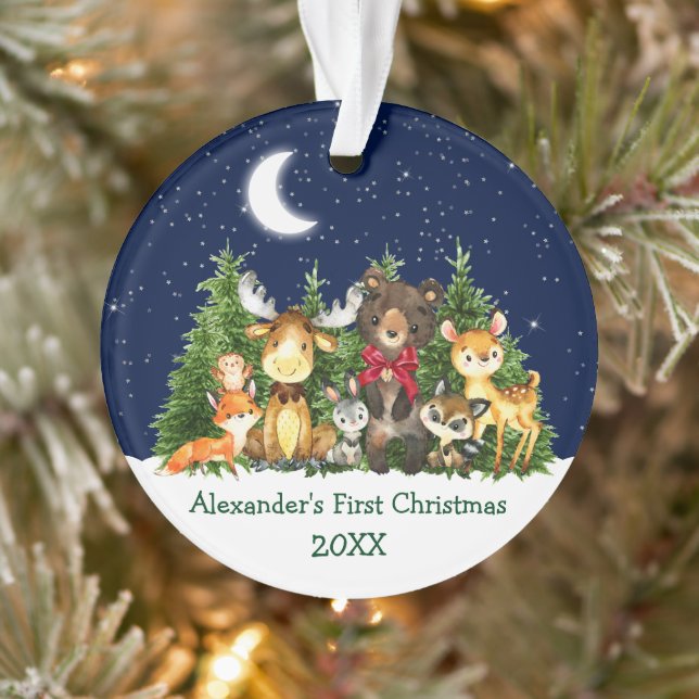Bébé Première forêt de Noël Animaux Bow rouge (Arbre)
