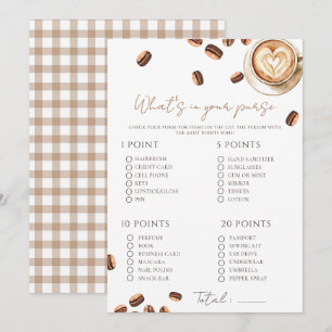 Bébé prépare des haricots de café Carte de jeu pou