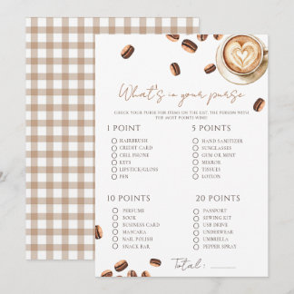 Bébé prépare des haricots de café Carte de jeu pou