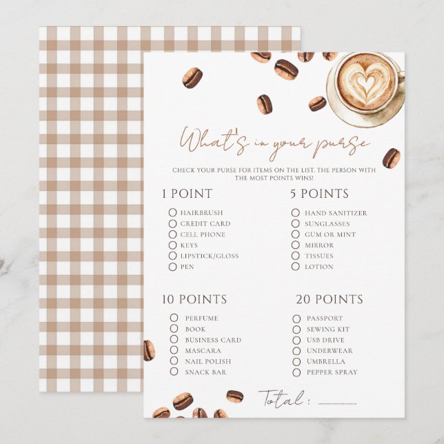 Bébé prépare des haricots de café Carte de jeu pou (Devant / Derrière)
