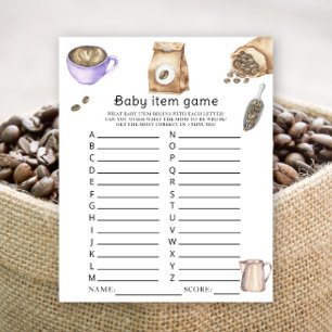 Bébé prépare du café Baby shower Jeu d'objet pour