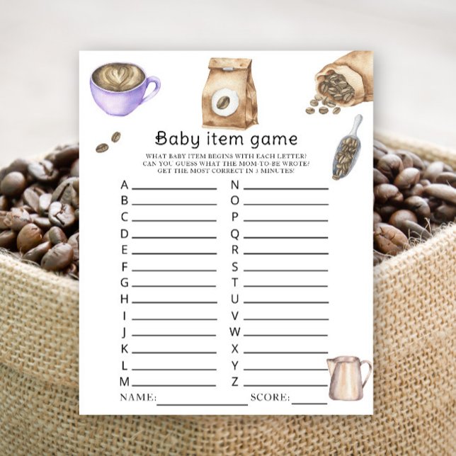 Bébé prépare du café Baby shower Jeu d'objet pour  (Créateur téléchargé)