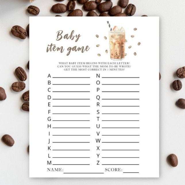 Bébé prépare du café Baby shower Jeu d'objet pour  (Créateur téléchargé)