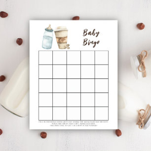 Bébé prépare du café Jeu de bingo pour baby shower