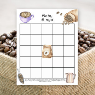 Bébé prépare du café Jeu de bingo pour baby shower