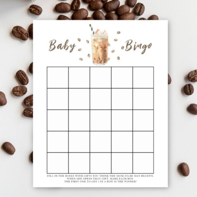 Bébé prépare du café Jeu de bingo pour baby shower (Créateur téléchargé)