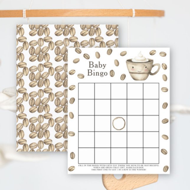 Bébé prépare du café Jeu de bingo pour baby shower (Créateur téléchargé)