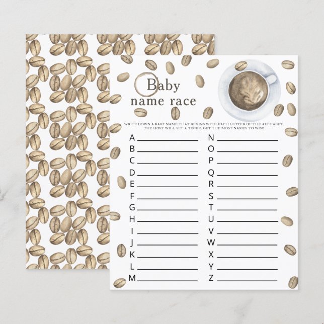 Bébé prépare du café - Jeu de course de noms de bé (Devant / Derrière)