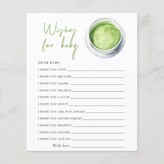 Bébé prépare du matcha - vœux pour bébé (Devant)