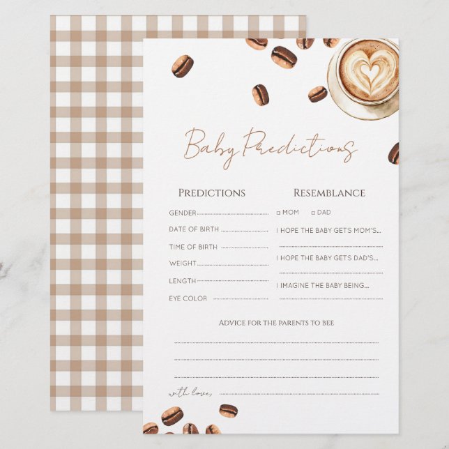 Bébé prépare la carte de prédictions Baby Café (Devant / Derrière)