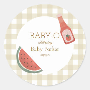 Bébé-Q à carreaux marron Autocollant