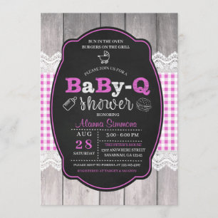 Bébé Q Baby shower Invitation BBQ