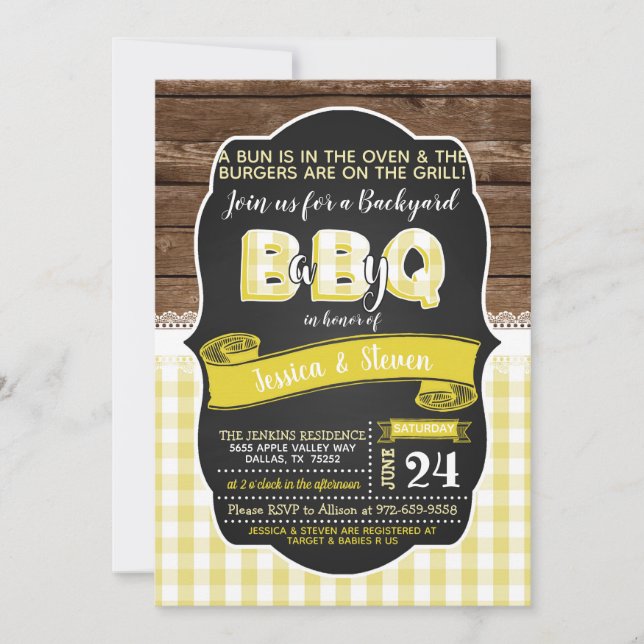 Bébé Q Baby shower Invitation - Jaune (Devant)