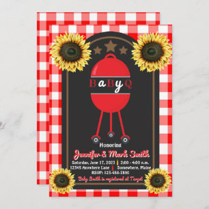 Bébé-Q barbecue Barbecue Bébé Douche Invitations