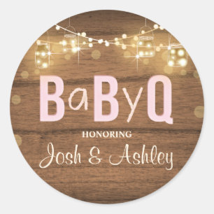 Bébé Q Coed BBQ Baby shower Enveloppe Sticker