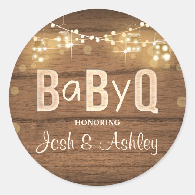 Bébé Q Coed BBQ Baby shower Enveloppe Sticker (Devant)