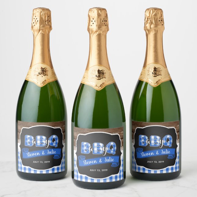 Bébé Q Étiquette à vin mousseux - Bleu (Bouteilles)