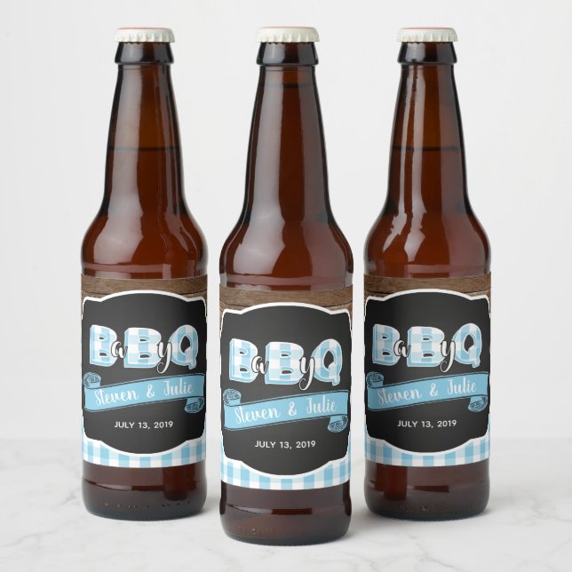 Bébé Q Étiquette bouteille de bière - Bébé bleu (Bouteilles)