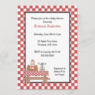 Bébé Q Shower Invitation Fille à peau claire