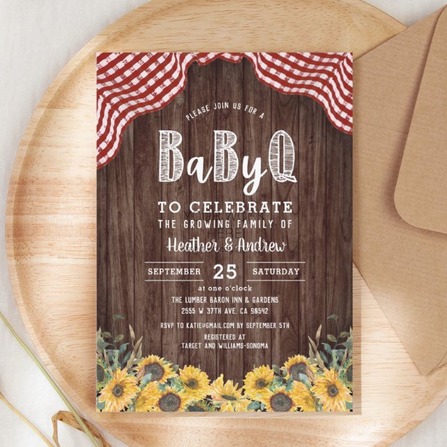 Bébé Q Sunflower BQ Baby shower Invitation (Créateur téléchargé)