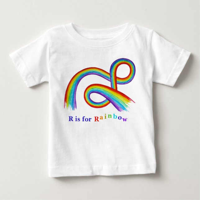 Bébé R est pour Rainbow Artwork Baby and Kids' T-shirt (Devant)