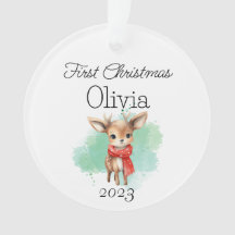 Bébé Reindeer premier acrylique de Noël