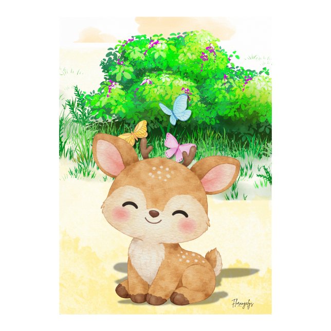 Bébé renne décoration murale Affiche imprimable (Baby Reindeer Wall art Printable poster)