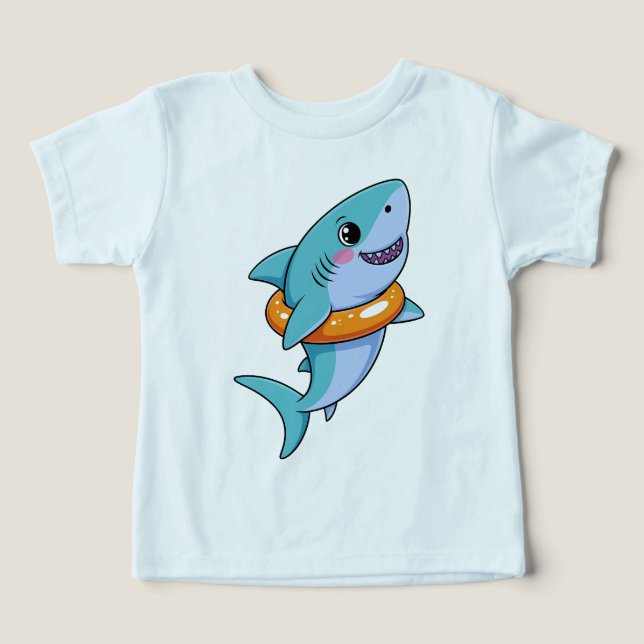 Bébé requin mignon avec flotteur | (Design Recto)