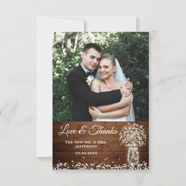 Bébé respirer Mason Jar Carte de remerciements pho (Devant)