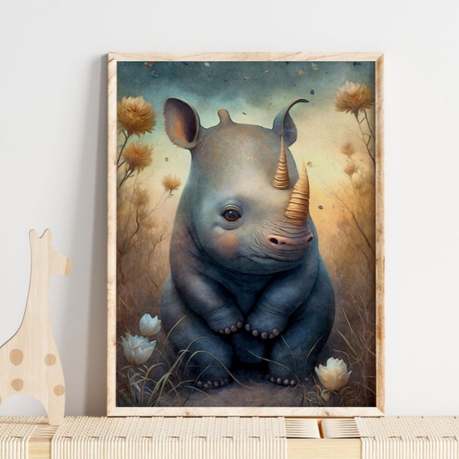 Bébé Rhinocéros Africain | Impression sur toile de (Créateur téléchargé)