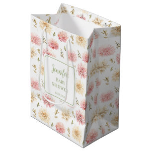 Bébé rose fleuri en fleurs merci sacs cadeaux