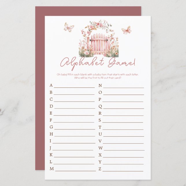 Bébé rose floral dans le Baby shower de fleurs Alp (Devant / Derrière)