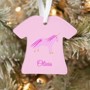 Bébé rose jolie fille Unicorn Custom 1er Noël