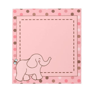 Bébé rose mignon Elephant Bloc-notes Cadeau