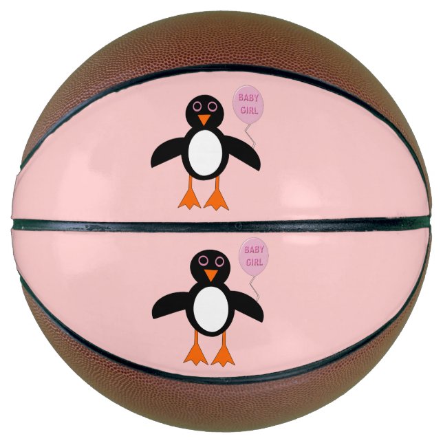 Bébé rose mignonne fille Pingouin Basket Ballons (Devant)