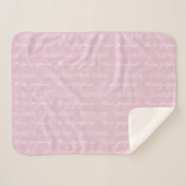 Bébé rose pâle couverture fille Nom personnalisé r (Devant (Horizontal))