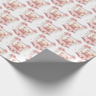 Bébé rose Teddy Bear Papier cadeau